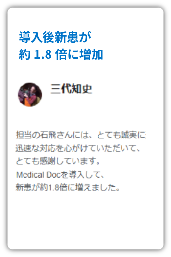 全国の医院様が効果を実感しています
